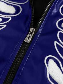 PAVTROS Men's Street Style Autumn PU Zipper Long Sleeve Jacket Hooded Jacket Graphic Jackets Zip Up Cool Jacket Skeleton Jacket Zip Up Jacket - Blue - View 5