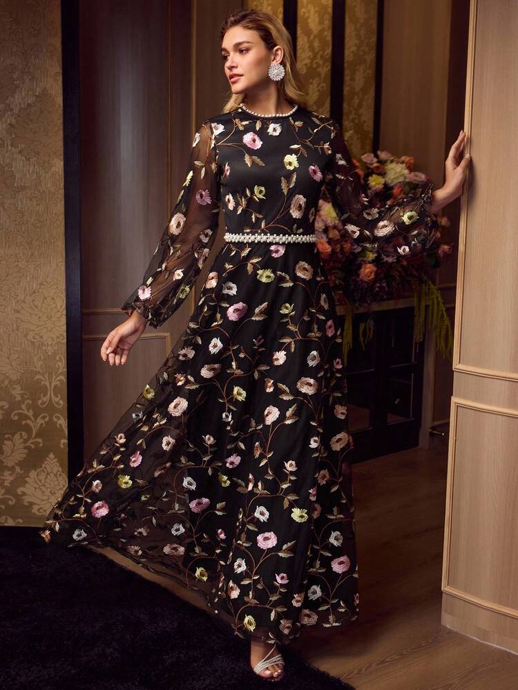 MOTF Soiréza VESTIDO LONGO ELEGANTE BORDADO FEMININO