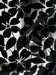 EMERY ROSE 大码女式休闲优雅白色和黑色花卉印花纽扣前褶袖衬衫，适合夏季女式花卉衬衫女式夏季上衣花卉印花上衣 V 领衬衫