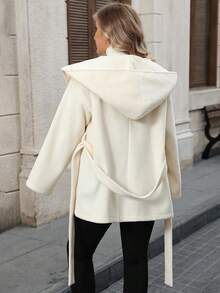 INAWLY Plus Size Women Long Coat, New Style - Apricot - View 2