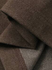 DAZY Men's Solid Color Elastic Waist Design Brown Commuter Casual Pants, Autumn - Brown - View 8