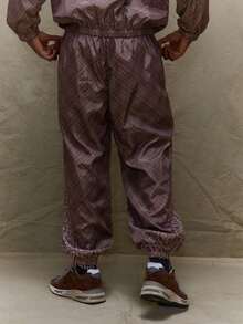 Musero Loose Fit Panel Checkered Track Pants Winter - Multicolor - View 4