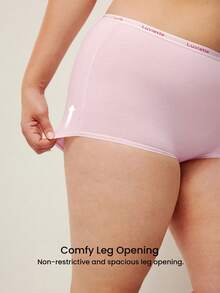 LUVLETTE Plus 3-Pack Soft Cotton High-Waist Boyshorts Women Underwear Panty Set-Cherry Christmas Pajamas Style 2025