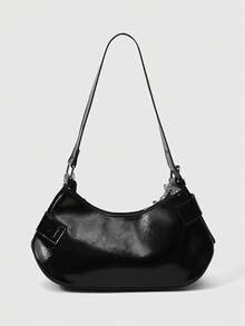 ROMWE Grunge Punk Butterfly Double-Layer Chain Armpit Bag - Black - View 2