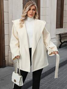 INAWLY Plus Size Women Long Coat, New Style - Apricot - View 6