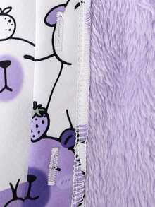 SHEIN Áo khoác lông cừu có mũ họa tiết hoạt hình cho bé gái, ấm áp cho mùa thu/đông - Nhiều màu - Xem 4