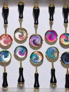 1颗随机向日葵形状混色封蜡珠，适用于蜡封印章，非常适合装饰卡片信封、婚礼请柬、礼品包装，返校季必备 - 彩色 - 查看 10