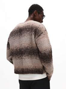 SUMWON Chunky Knit Sweater With Gradient Pattern For Cozy Winter Casual Wear - Brown - View 2