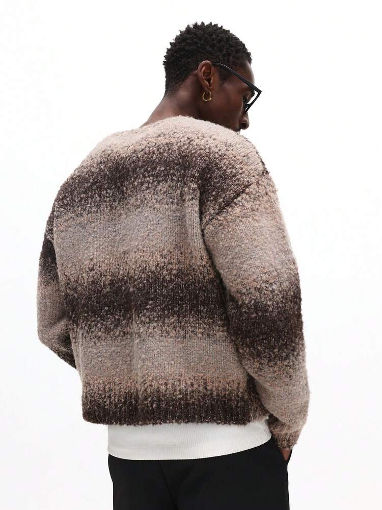 Chunky Knit Sweater With Gradient Pattern