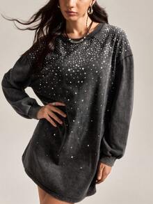 Easelle 仿皮草大衣印花钻石图案秋冬大衣棕色拉链开衫外套