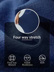 Flexra 大码休闲破洞宽松弹力针织紧身牛仔裤 - 藍色 - 查看 6