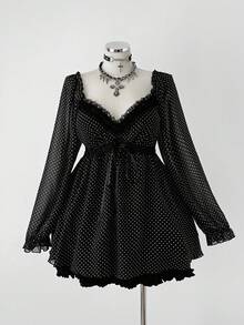 Sunspun Cămașă cu mânecă lungă bleumarin casual pentru femei, mărime plus - Albastru marin - Vizualizare 4