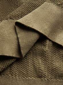 Manfinity Homme 男士休闲V领纽扣开衫，纯色，适合日常通勤，秋季男士针织开衫，男士毛衣外套，针织衫，男士羊绒衫，男士服装 - 卡其色 - 查看 7