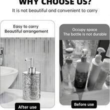 400毫升酒店浴室皂液器，可放置沐浴露、洗发水等，分体式瓶装，空瓶皂液器，浴室皂液器 - 彩色 - 查看 5