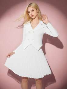 2pcs Set Of Ruffle Skirt And Top For Teen Girls,Holiday,Summer,Travel - White - View 1