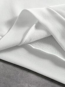 PAVTROS 男士秋冬保暖撞色半拉链套头卫衣，字母印花，时尚百搭，适合室内外穿着。90年代运动风韩流四分之一拉链卫衣，长袖上衣 - 黑與白 - 查看 8