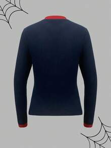 Rina Fox 2025 女士时尚拉链字母印花长袖T恤 - 藏蓝色 - 查看 10