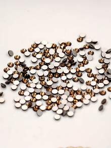 2000pcs 3-6mm Silver Flat Coffee Resin Rhinestones, Round Jelly Gemstones For Making Accessories Shoes, Clothes, Cosmetics, Bags, Decoration