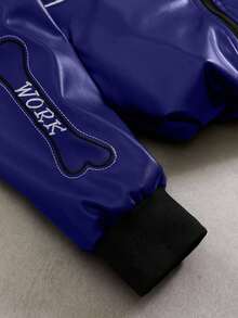 PAVTROS Men's Street Style Autumn PU Zipper Long Sleeve Jacket Hooded Jacket Graphic Jackets Zip Up Cool Jacket Skeleton Jacket Zip Up Jacket - Blue - View 4