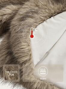 Anewsta Autumn/Winter Slimming Retro Khaki Short Faux Fur Women's Jacket - Khaki - View 4