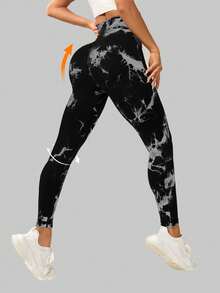 SHEIN Velisys 女式高腰褶皱日常健身紧身裤 - 彩色 - 查看 2