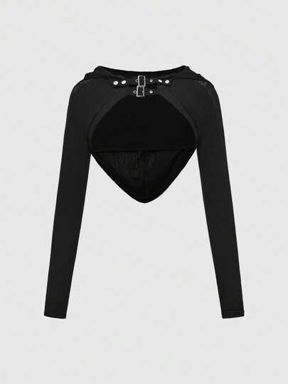 Gothischer kurzer Kapuzenpullover für Frauen