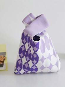 Joivida Bolso cuadrado de punto elegante - Bolso versátil para llevar en la mano y al hombro, idea de regalo linda, kawaii - Multicolor - Ver 8