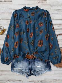 Linhara Cămașă elegantă de vară, mărime mare, cu imprimeu floral - Multicolor - Vizualizare 2