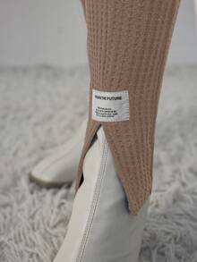 SHEIN 孕妇装春夏装新款时尚休闲拼接拼色长袖两件套 - 駝色 - 查看 6