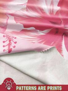 Aloruh Pink Hibiscus Flower All Over Print Draped Neck Women's Casual Summer Vacation Music Festival Long Dress Hibiscus Dress Floral Dress Resort Wear Scarf Dress 3d Floral Dress Suitable For Going Out Chic Dress - Multicolor - View 3