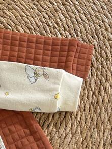 Loomiva 5pcs Newborn Baby Boy/Girl Cute Bear Pattern Comfortable Outfit Set - , Jumpsuit, Hat, Swaddle Blanket, Mittens