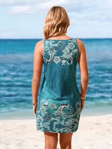 Sylviya Women Summer Casual Paisley Print Camisole Dress Suitable For Going Out Chic Dress - Multicolor - View 2