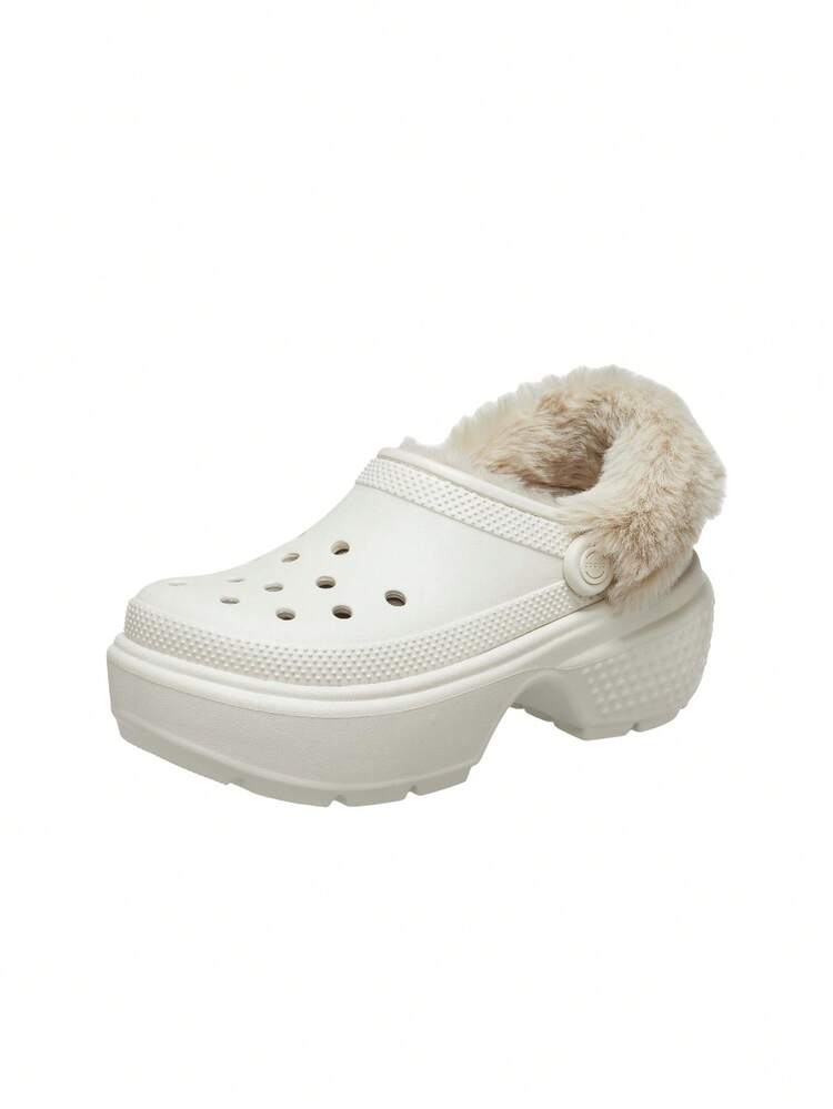 Crocs Stomp Lined Women's Clogs White CR208546 - Beige - View 2