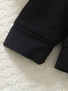 小男孩休闲时尚长袖牛仔领夹克搭配牛仔裤套装，宽松版型，精致水洗工艺，面料柔软，适合日常上学、度假、外出，百搭 - 黑色 - 查看 5