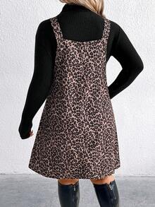 EMERY ROSE Women's Fashionable Velvet Leopard Print Suspender Dress - Multicolor - View 2