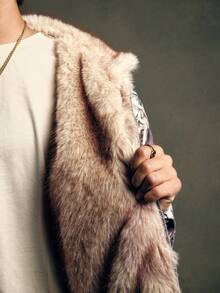 AXEPEAK 男士撞色保暖连帽休闲落肩长袖外套 - 彩色 - 查看 6