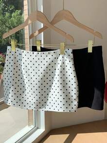 Comfortcana 女式纯色圆点印花 A 字裙