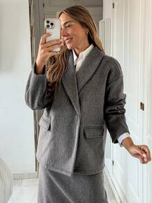 Vivie Lora Set de 2 piezas de chaqueta y falda casual para mujer - Verde - Ver 4