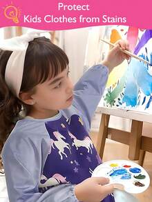 1/2pcs Kids Art Smocks Dinosaur Painting Apron For Children Waterproof Artist Smock With Long Sleeve And 3 Pockets For Age 3-8 Years - Multicolor - View 2