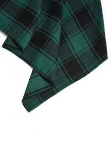 SHEIN Plus Size Women Elegant Patchwork Plaid Dress - Multicolor - View 3