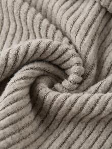 Aloruh 女士休闲优雅露肩修身长袖T恤，适合秋冬季，拉绒 - 杏色 - 查看 6