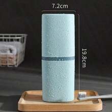 1支/2支装便携式旅行牙刷盒，带漱口杯 - 方便的刷牙杯和漱口牙刷筒，浴室必备品，旅行居家浴室装饰，秋季装饰，返校季装饰