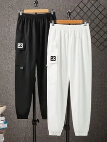 SHEIN 青少年男孩数字印花慢跑裤 - 彩色 - 查看 1