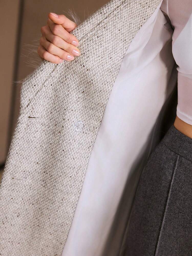 WOMEN WOOL DOUBLE BREASTED OVERCOAT, AUTUMN/WINTER
