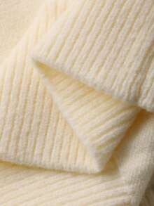 DAZY 少女休闲纽扣毛衣 - 米色 - 查看 7