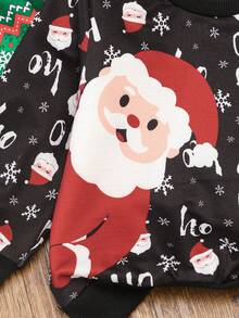 SHEIN Baby Boy Christmas Santa Claus Print Crew Neck Sweatshirt, Casual For Autumn/Winter - Multicolor - View 4