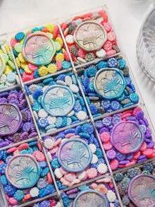 1颗随机向日葵形状混色封蜡珠，适用于蜡封印章，非常适合装饰卡片信封、婚礼请柬、礼品包装，返校季必备 - 彩色 - 查看 1