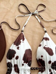 Soleia Váy ngắn hở lưng buộc dây cổ chữ V sâu gợi cảm dành cho nữ, dáng ôm sát, thích hợp cho tiệc tùng, hẹn hò, trà chiều, kỳ nghỉ hè trên bãi biển gợi cảm và thời trang - Nhiều màu - Xem 5