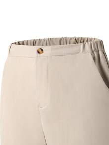 SHEIN 2pcs/Set Teen Boy Gentleman Outfit, Beige Slim Fit Suit Jacket + Dress Pants, Elegant, Formal Attire Suitable For Birthday Party, Gala, Performance, Hosting, Wedding Season