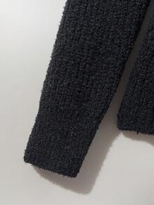 GlowEve Women's Chic Lazy High-End Slim Fit Knit Sweater, Autumn/Winter - Black - View 5